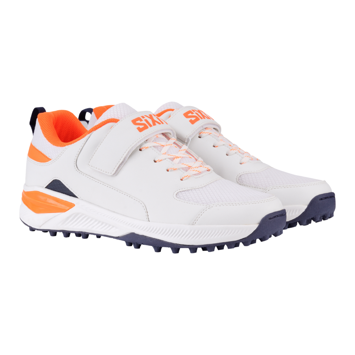 1 SiXiT Rise V2 White-Orange Cricket shoes - Image 1